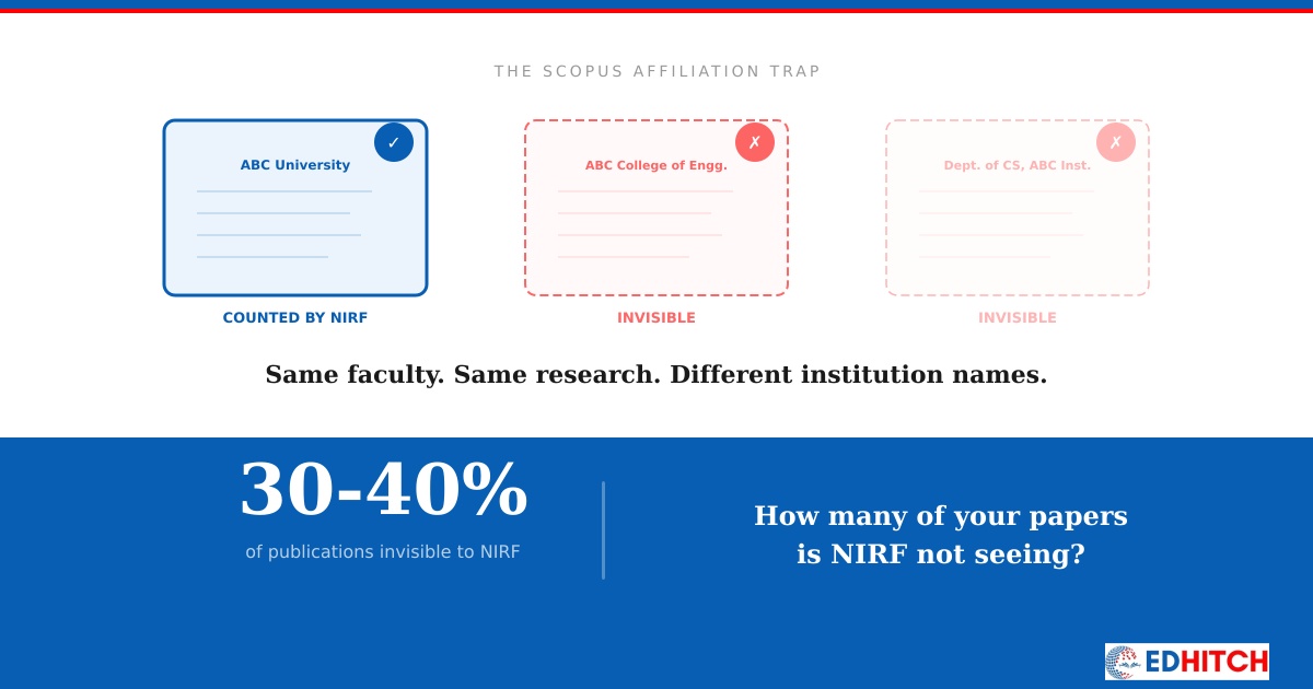 Scopus Affiliation Trap — Publications Invisible to NIRF