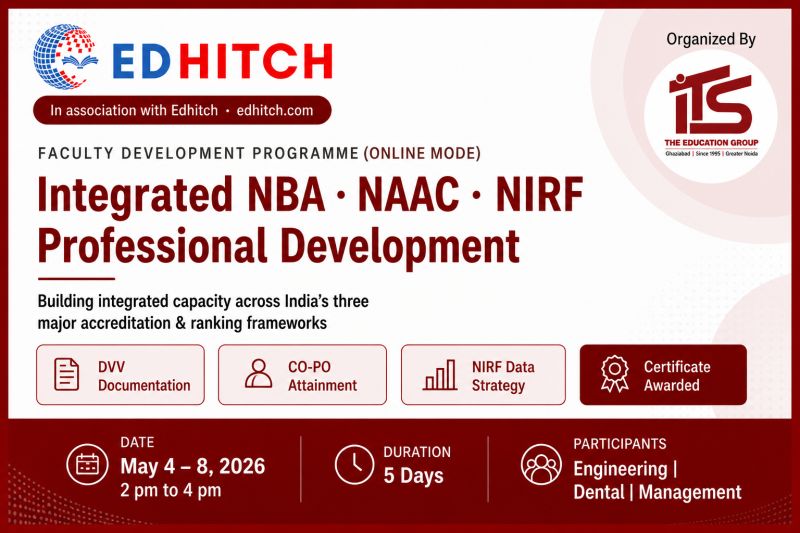 ITS Education Group Ghaziabad — Integrated NBA NAAC NIRF FDP in association with Edhitch
